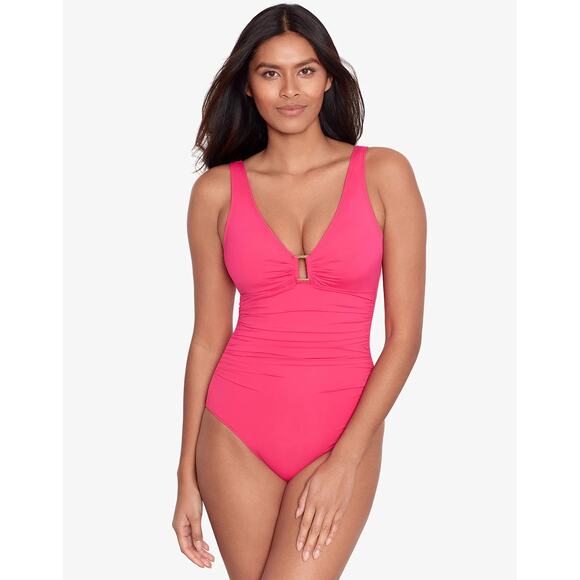 Lauren Ralph Lauren Women's 12 Pink Beach Club Solids Ring OTS Swimsuit L12-7 - Picture 1 of 9